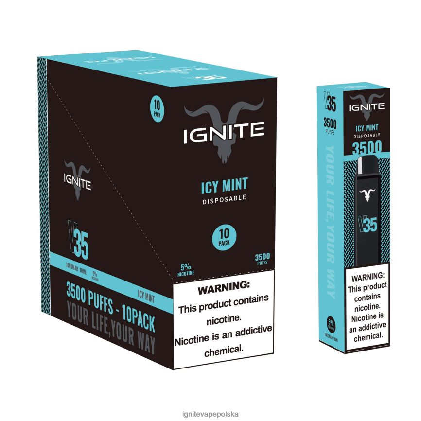 Ignite Vape Flavors | IGNITE V35 vape pen 10 szt lodowa mięta 0648NZ123